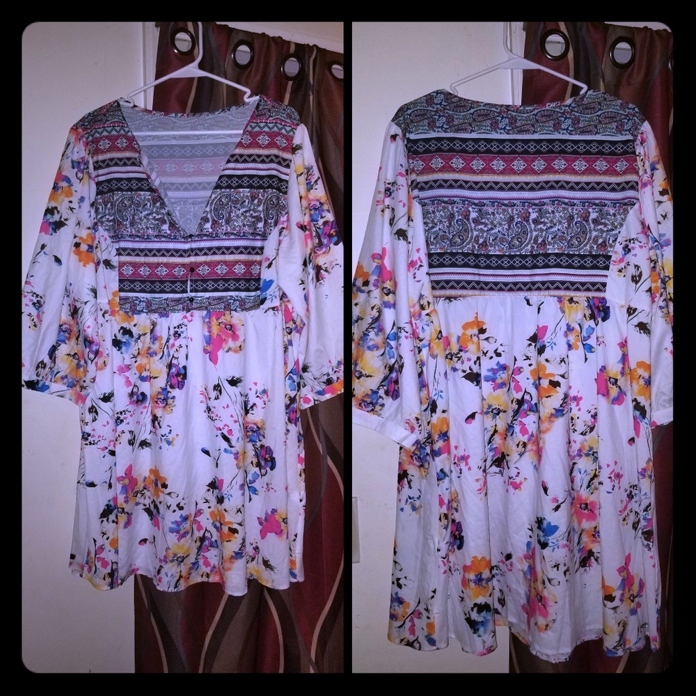 Bohemian inspired babydoll dress no tags hand made